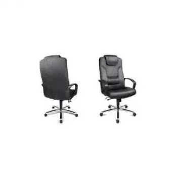 Topstar Comfort Point 50 silla de dirección, tapizado de microfibra, estructura cromada, negro 7819 TA3