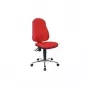 TOPSTAR Point 60 silla giratoria roja con mecanismo de contacto permanente, respaldo regulable en altura, reposabrazos T2 fijos, ruedas con freno dependiente de la carga, certificado GS 8169G21