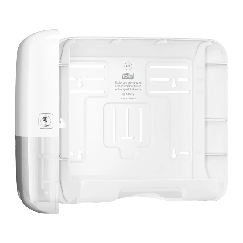 Tork H3 Mini Folded Dispensador de toallas de mano plegadas 553100, 300 toallas, blanco