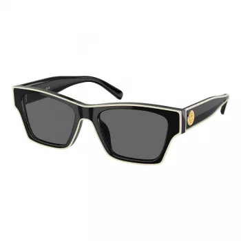 Tory Burch TY7207U200487 Gafas de sol de mujer estilo ojo de gato - Montura marrón transparente, lentes marrón degradado, 53 mm