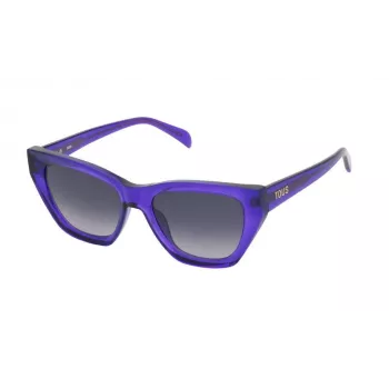 TOUS Gafas de sol de mujer STOB855303GB Havana montura de acetato cuadrada lentes marrones degradadas 53mm