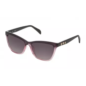 TOUS mujer STOA23-560G49 gafas de sol mariposa, montura havana, cristal degradado marrón, 56mm