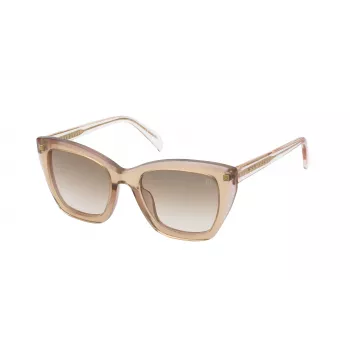 TOUS Gafas de sol de mujer STOB43-520GBH - Montura de acetato color habana, lentes degradadas marrones, 52 mm