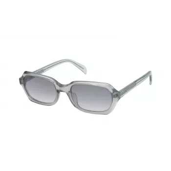 TOUS Gafas de sol de mujer STOB44-5409RM Butterfly Cat-Eye montura de acetato negra lentes espejadas oro rosa 54 mm