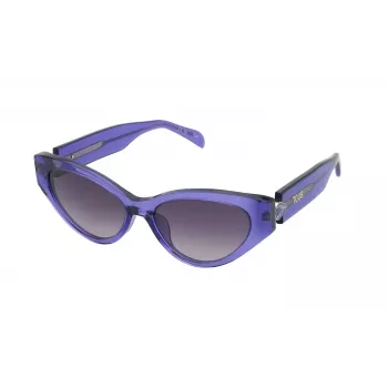 TOUS Gafas de sol de mujer STOB84S5506LA Havana Montura de acetato angular Lentes degradadas marrones UV400