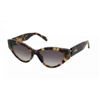 TOUS Gafas de sol cat eye de mujer STOB84V5501GQ Montura de acetato Havana Lente degradada marrón 55mm
