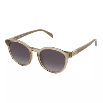 Gafas de sol para mujer TOUS STOB89-5107AY Havana acetato montura angular lentes degradadas marrones 51mm