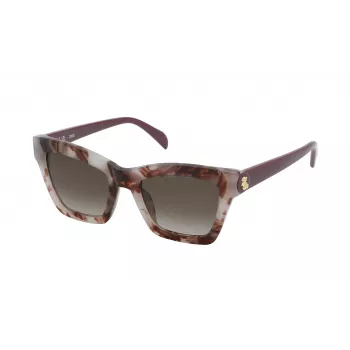 TOUS gafas de sol mujer STOC17-520Z02 montura cuadrada de acetato Havana lente degradada marrón 52/20/140 mm