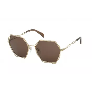 TOUS Gafas de sol de mujer STO445-57300K marrón habana geométricas montura completa