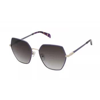 TOUS Gafas de sol de mujer STO461-570E66 Havana marrón acetato montura completa cuadrada modificada
