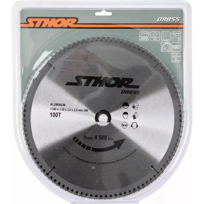 TOYA STHOR disco de sierra circular TCT de 300 mm para aluminio y metales no férricos, 100 dientes, agujero de 30 mm