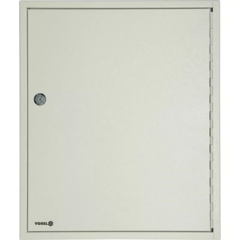 Caja de llaves de acero TOYA VOREL 78436 con cerradura de cilindro, 10 ganchos, gris, montaje en pared