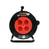 TOYA VOREL 82682 alargador con carrete 4 tomas 30m H05VV-F 3G1.5 con protección térmica
