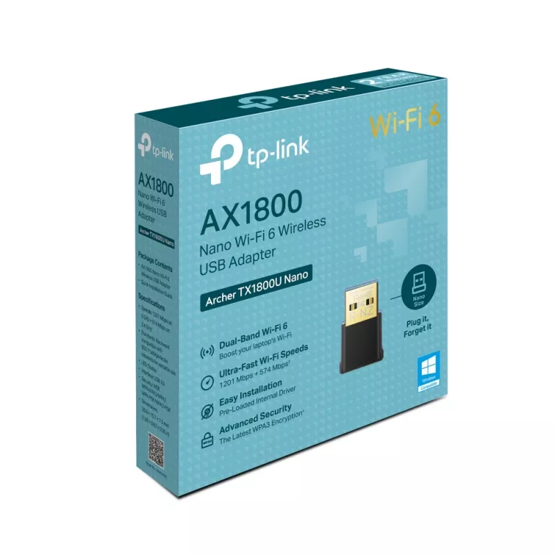 TP-LINK Archer TX1800U Nano Adaptador USB AX1800 Dual Band Wi-Fi 6, 1.8 Gbps