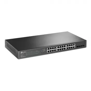 Switch Smart PoE+ TP-Link JetStream 28 puertos Gigabit con 24 puertos PoE+ y 4 ranuras SFP