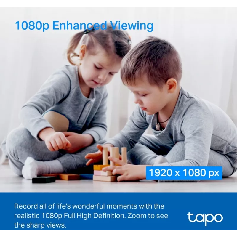 Cámara Wi-Fi de seguridad para el hogar TP-Link Tapo C200C con giro e inclinación, 2 MP 1080p Full HD, 360° horizontal / 114° vertical, audio bidireccional, visión nocturna de hasta 12 m, microSD de hasta 512 GB, blanca