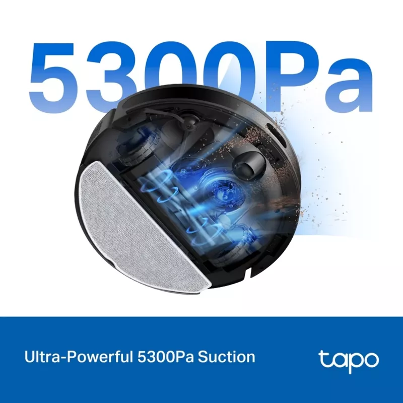 TP-Link Tapo RV20 Max Plus robot aspirador y fregasuelos con estación de vaciado, navegación LiDAR, 4200 Pa de succión, batería de 2600 mAh, Wi-Fi, Alexa y Google Assistant