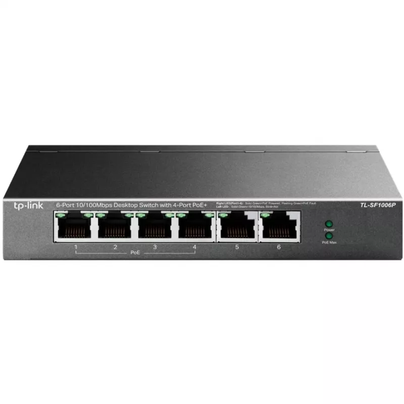 TP-LINK TL-SF1006P Switch de sobremesa 6 puertos 10/100 Mbps con 4 puertos PoE+ (67W)