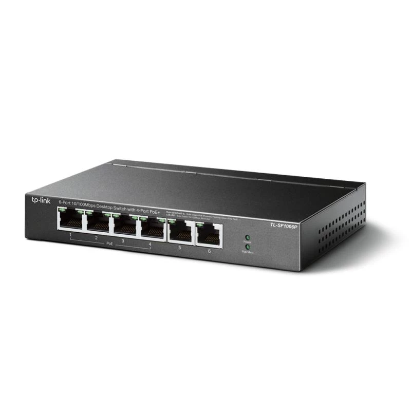 TP-LINK TL-SF1006P Switch de sobremesa 6 puertos 10/100 Mbps con 4 puertos PoE+ (67W)