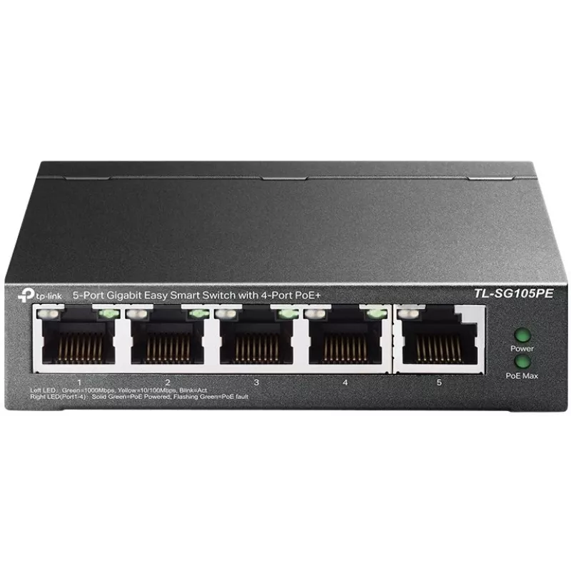 TP-Link TL-SG105PE Switch Gigabit Easy Smart con 4 puertos PoE+