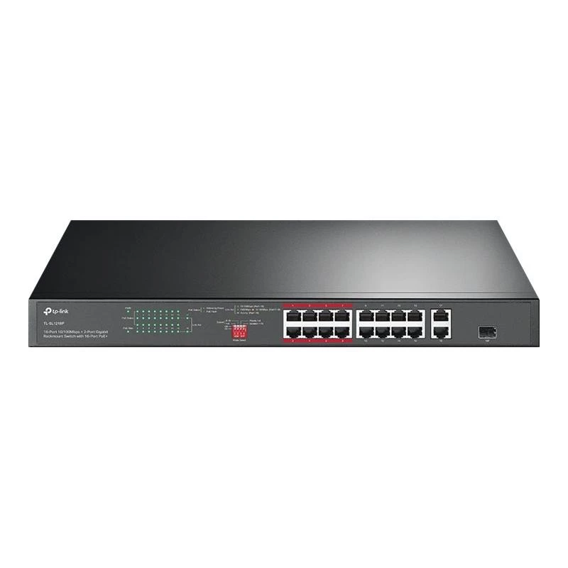 TP-Link TL-SL1218P switch Fast Ethernet PoE+ de 18 puertos con 2 Gigabit y 1 SFP