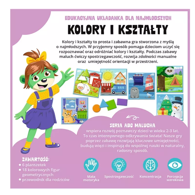 TREFL GRY Juego educativo colores y formas ABC para niños pequeños familia Treflik Trefl 02904