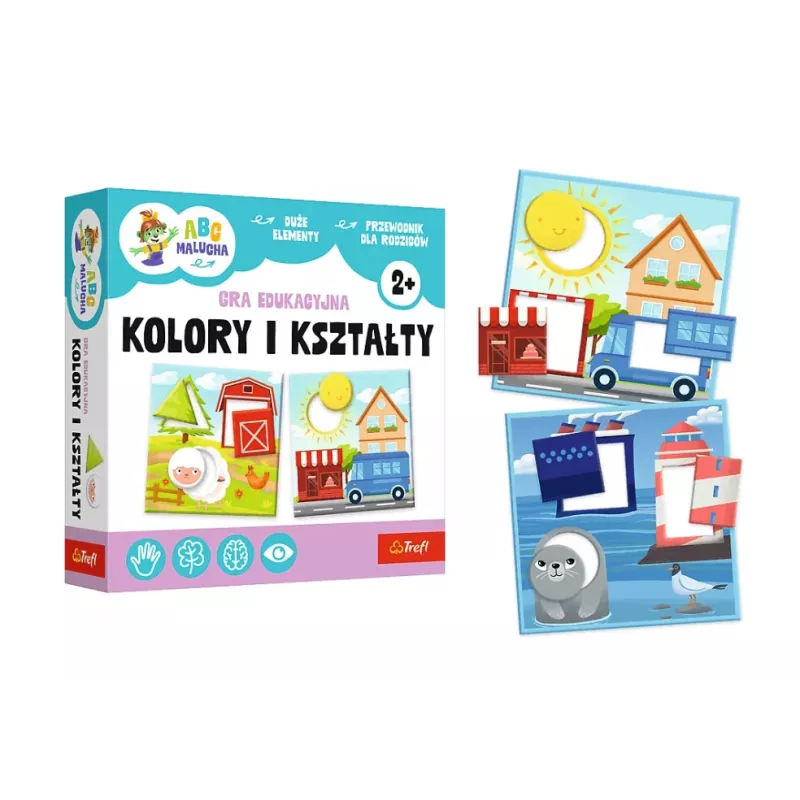 TREFL GRY Juego educativo colores y formas ABC para niños pequeños familia Treflik Trefl 02904
