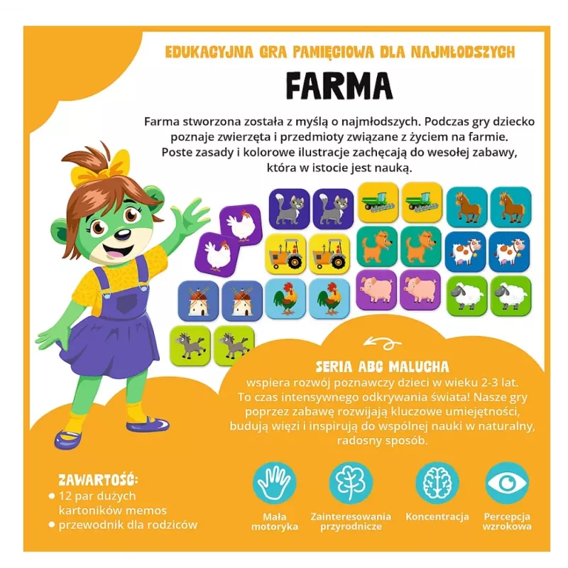 TREFL GRY Juego educativo granja ABC para niños pequeños familia Treflik Trefl 02909
