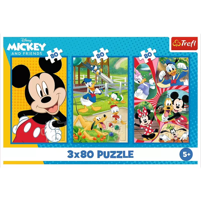 Puzzle Trefl - 3x80 - Mickey Mouse Team Trefl 34887