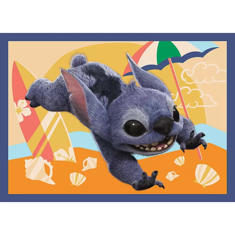 Puzzle 4 en 1 Hawaiian Vacation Disney Stitch Trefl 34666