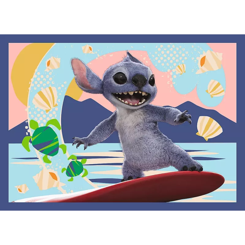Puzzle 4 en 1 Hawaiian Vacation Disney Stitch Trefl 34666