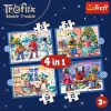 Puzzle 4 en 1 Es schneit bei den Trefliks Trefl 34657