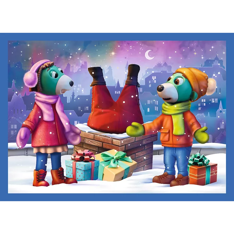 Puzzle 4 en 1 Es schneit bei den Trefliks Trefl 34657
