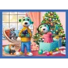Puzzle 4 en 1 Es schneit bei den Trefliks Trefl 34657