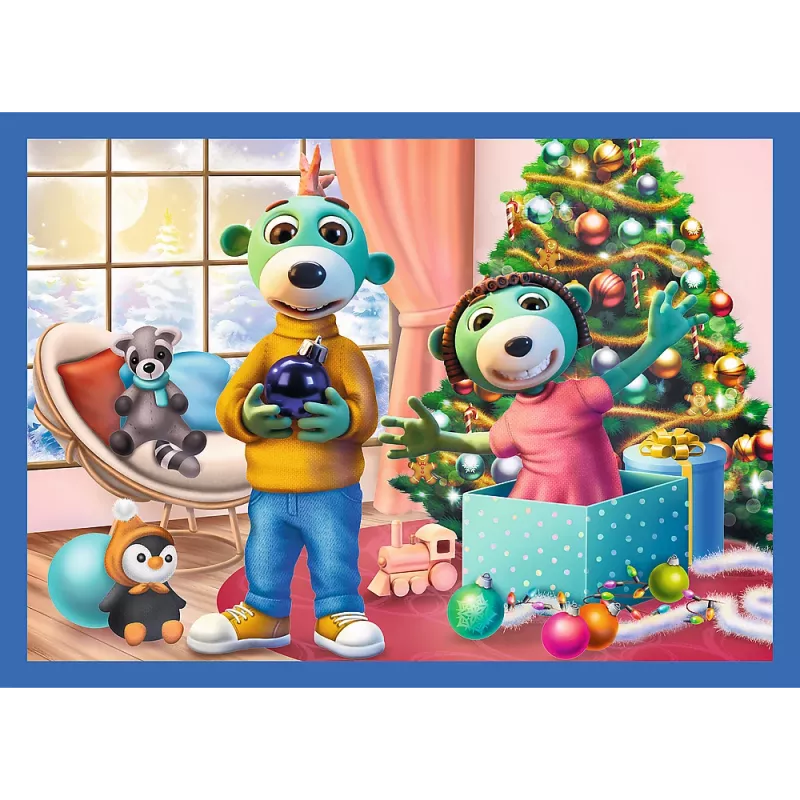 Puzzle 4 en 1 Es schneit bei den Trefliks Trefl 34657