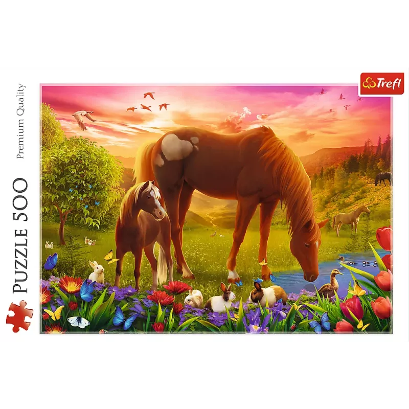 Puzzle TREFL 500 - Horses in the Meadow