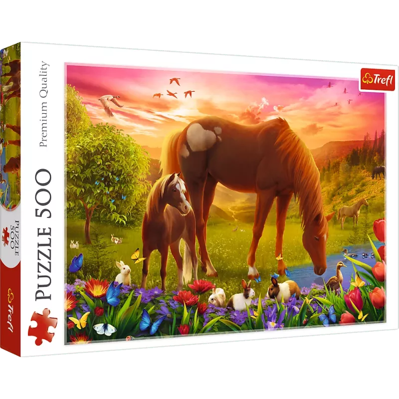 Puzzle TREFL 500 - Horses in the Meadow