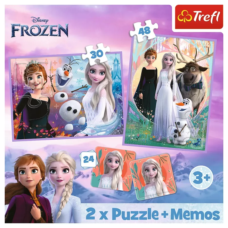 TREFL PUZZLE Puzzle - 2 en 1 + Memos Princesses in Their Land - Disney Frozen 2 93335