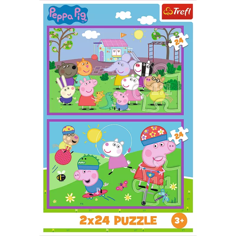 Puzzle 2x24 Peppa en el parque infantil Peppa Pig 34435