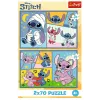Puzzle Trefl 2x70 There's no boredom with Stitch Disney Lilo Stitch Trefl 34444