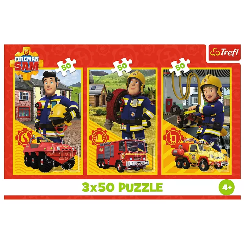 TREFL PUZZLE Puzzle - 3x50 - Fireman Sam Parque de bomberos tripulación