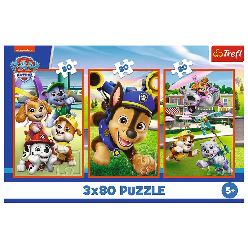 Puzzle Trefl - 3x80 - Dog Pack Paw Patrol Trefl 34886