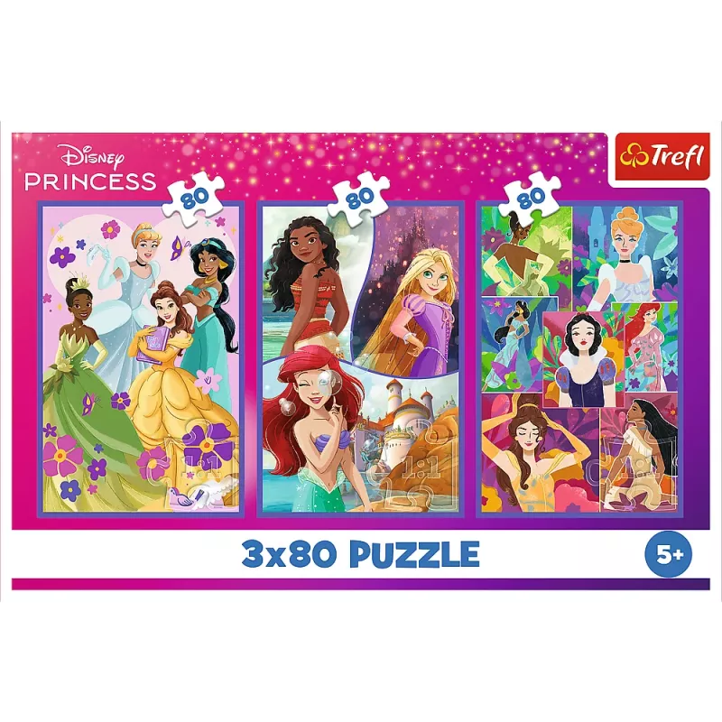 Puzzle Trefl - 3x80 - Princess friends - Disney Princess Trefl 34884