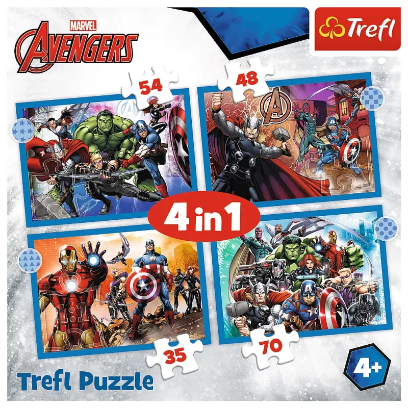 Puzzle 4 en 1 Brave Avengers 26006