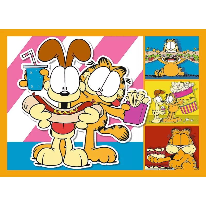 Puzzle 4 en 1 Garfield Loves Lasagna Trefl 34673