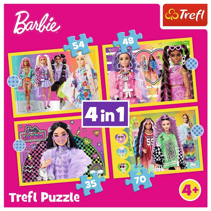 Puzzle 4 en 1 Happy World of Barbie Trefl 34626
