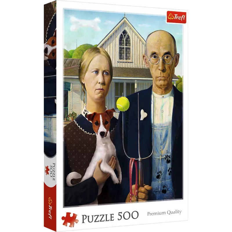 Puzzle TREFL 500 - American Gothic: Dog Edition Trefl 37526