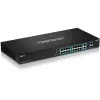 TRENDnet TPE-TG182F switch PoE+ de alta potencia Gigabit de 18 puertos, 16 puertos PoE+, presupuesto 240W, 2 uplinks, montaje en rack