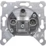 Triax GDM 12 Toma multimedia final, 1x conector F, 1x conector macho IEC, 1x conector hembra IEC, empotrable, carcasa metálica, apantallamiento clase A 306273