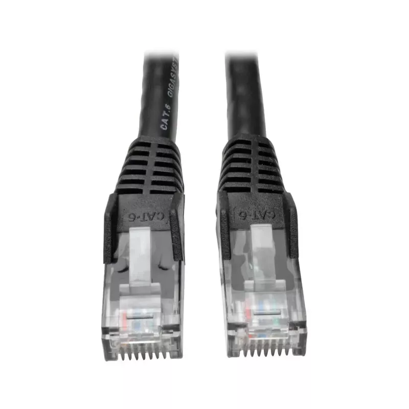 Tripp 15ft Cat6 cable de parcheo Gigabit moldeado sin enganches RJ45 M/M negro
